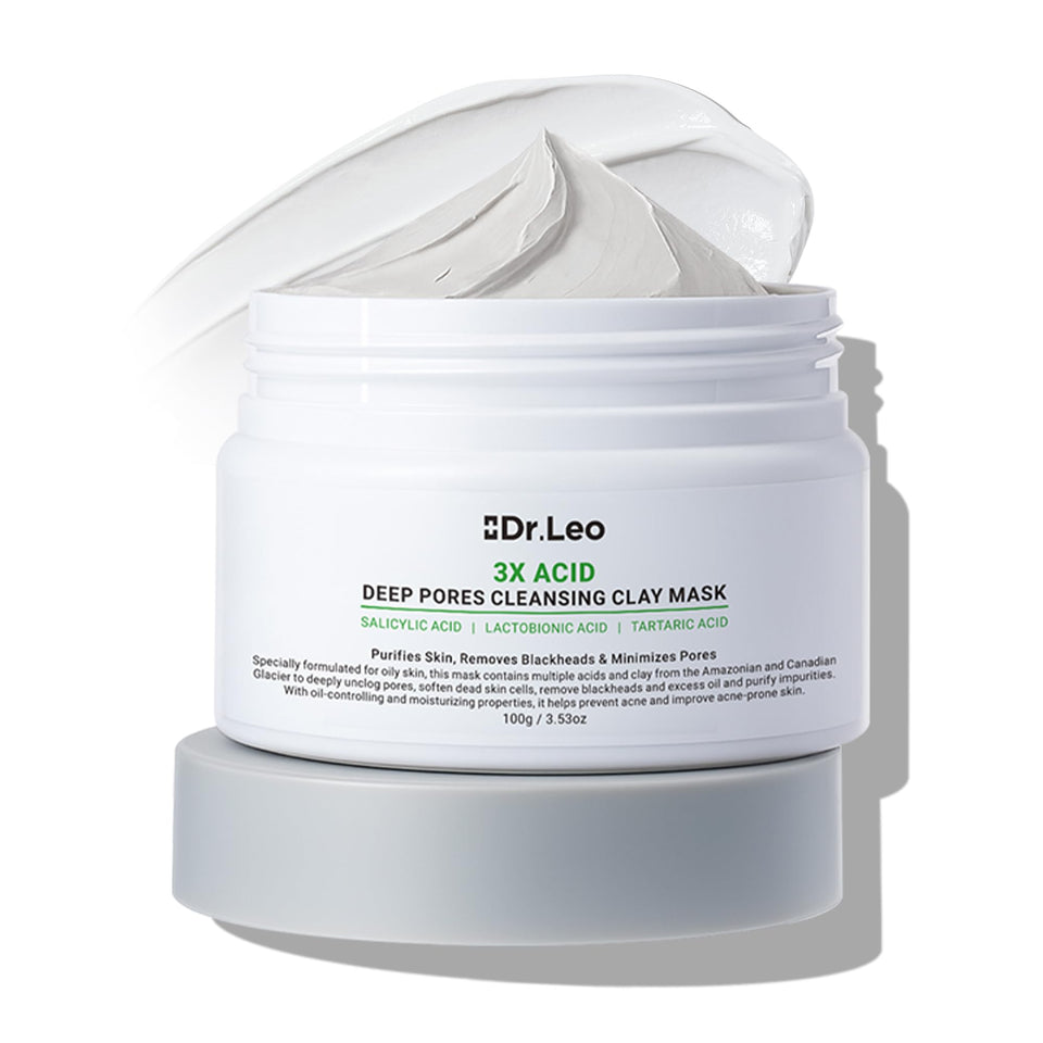 Dr.Leo front jar view shows product packaging and clear branding benefit: trusted pore care