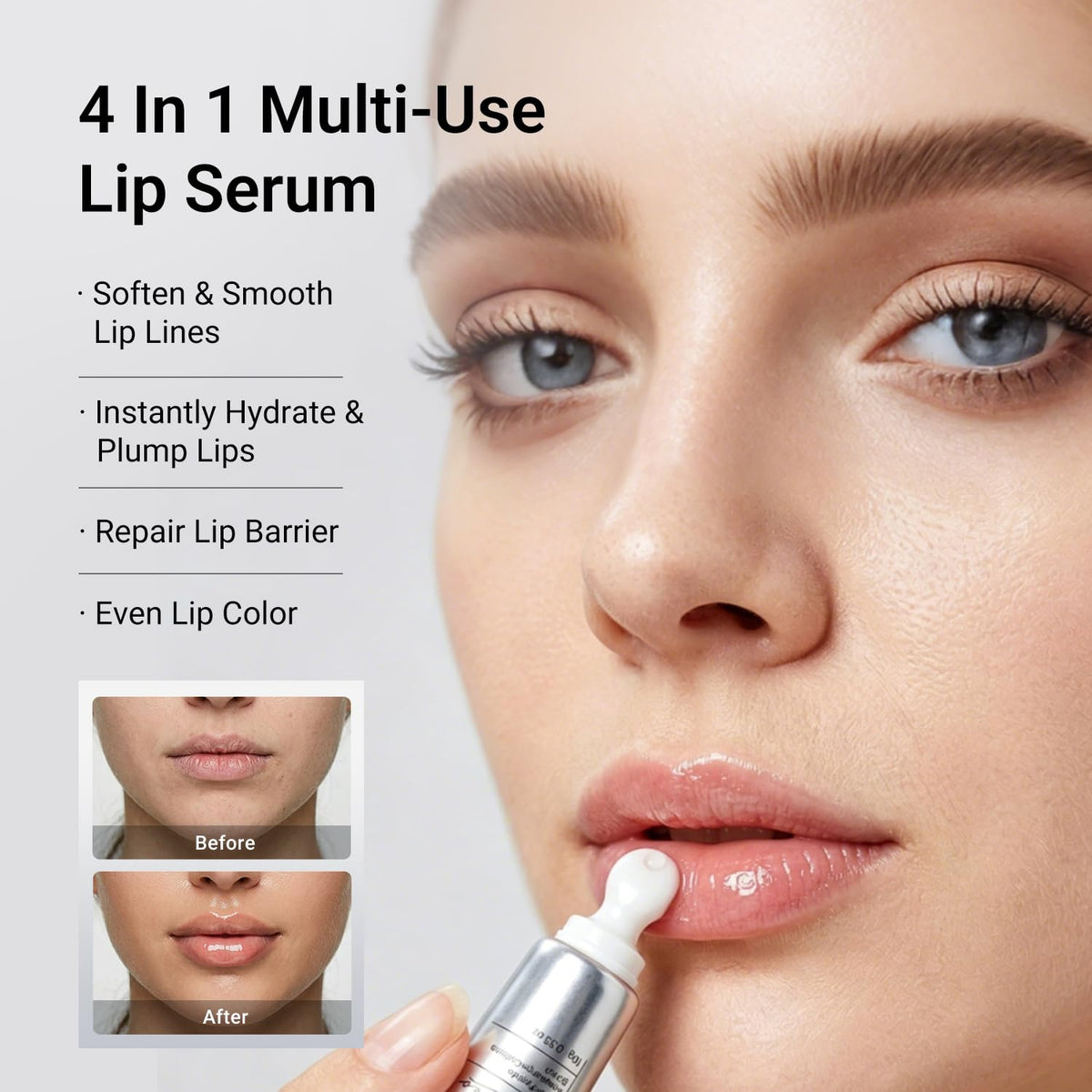 Dr.Leo serum texture closeup showing glossy lightweight finish and quick absorption benefit