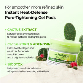 Dr.Melaxin pad being wiped on cheek to reduce puffiness and refine pores