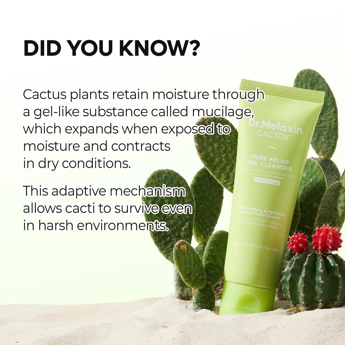 Dr.Melaxin gel texture close-up showing smooth hydrating consistency