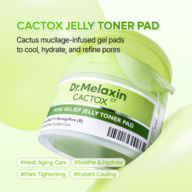 Dr.Melaxin close-up of jelly toner pad texture for gentle exfoliation