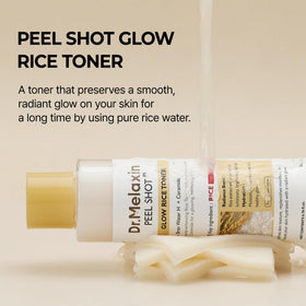Dr.Melaxin toner texture magnified with droplets for lightweight hydration