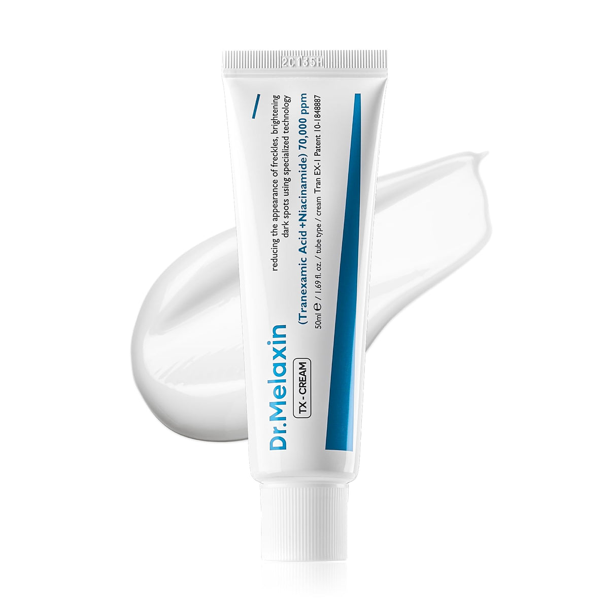 Dr.Melaxin cream front jar showing product branding and clear benefits