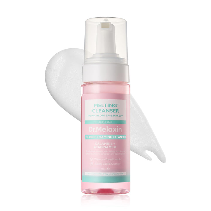 Dr.Melaxin front packaging bottle showing cleanser and benefits