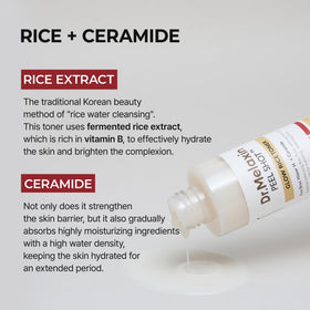 Dr.Melaxin fermented rice ingredient jar highlighting nourishing vitamins