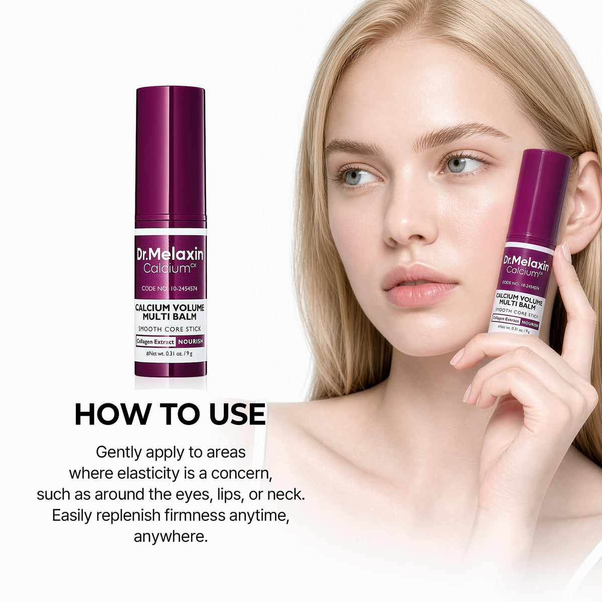 Dr.Melaxin on bathroom counter in lifestyle scene for daily routine use