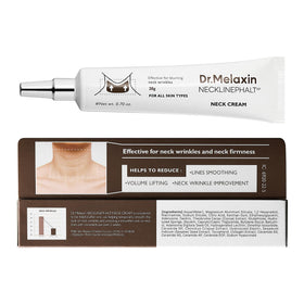 Dr.Melaxin lifestyle image of woman applying neck cream for firmer look