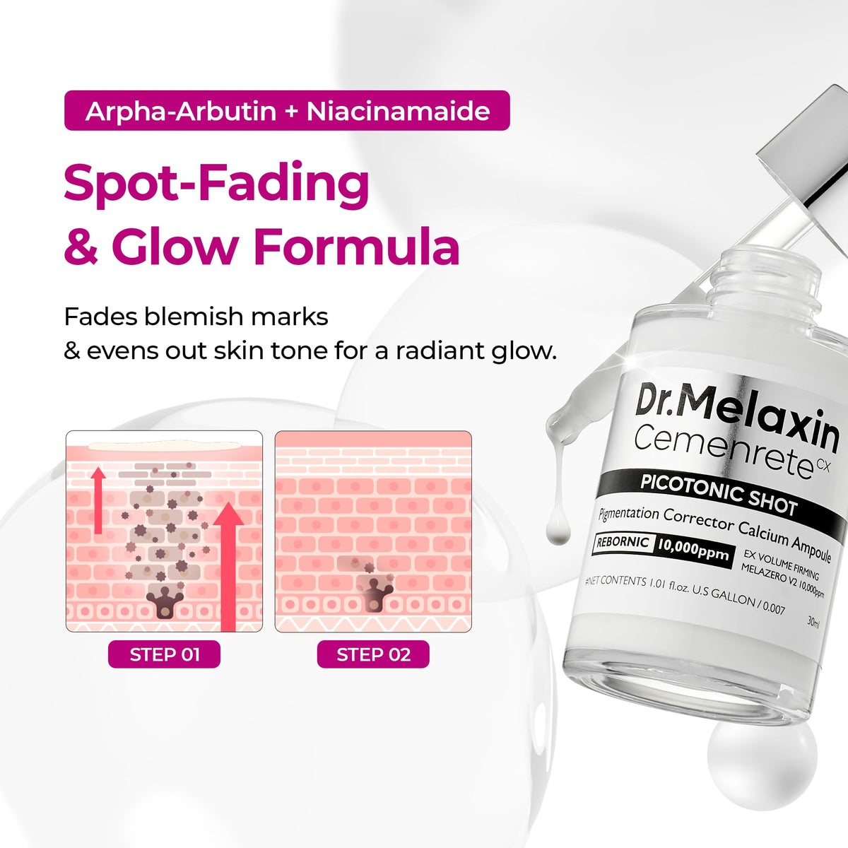 Dr.Melaxin bottle beside common items to show 1.01 fl.oz scale and portability