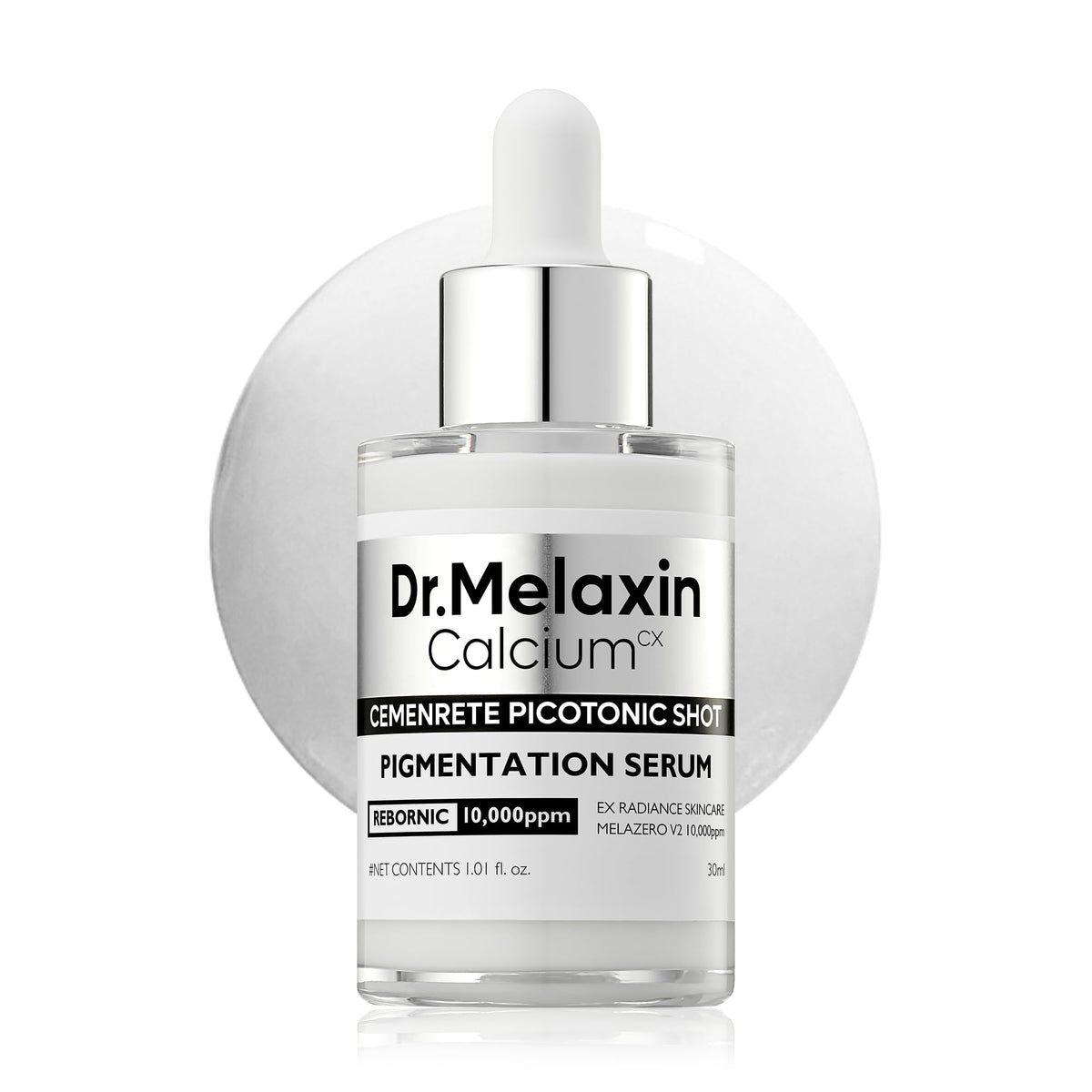 Dr.Melaxin front packaging showing compact brightening serum benefit