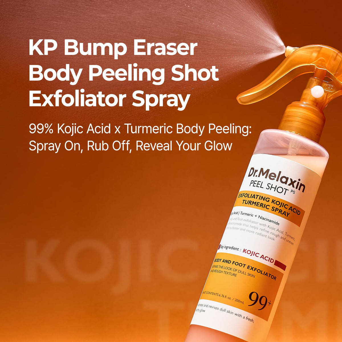 Dr.Melaxin spray nozzle dispensing product for easy, even body application