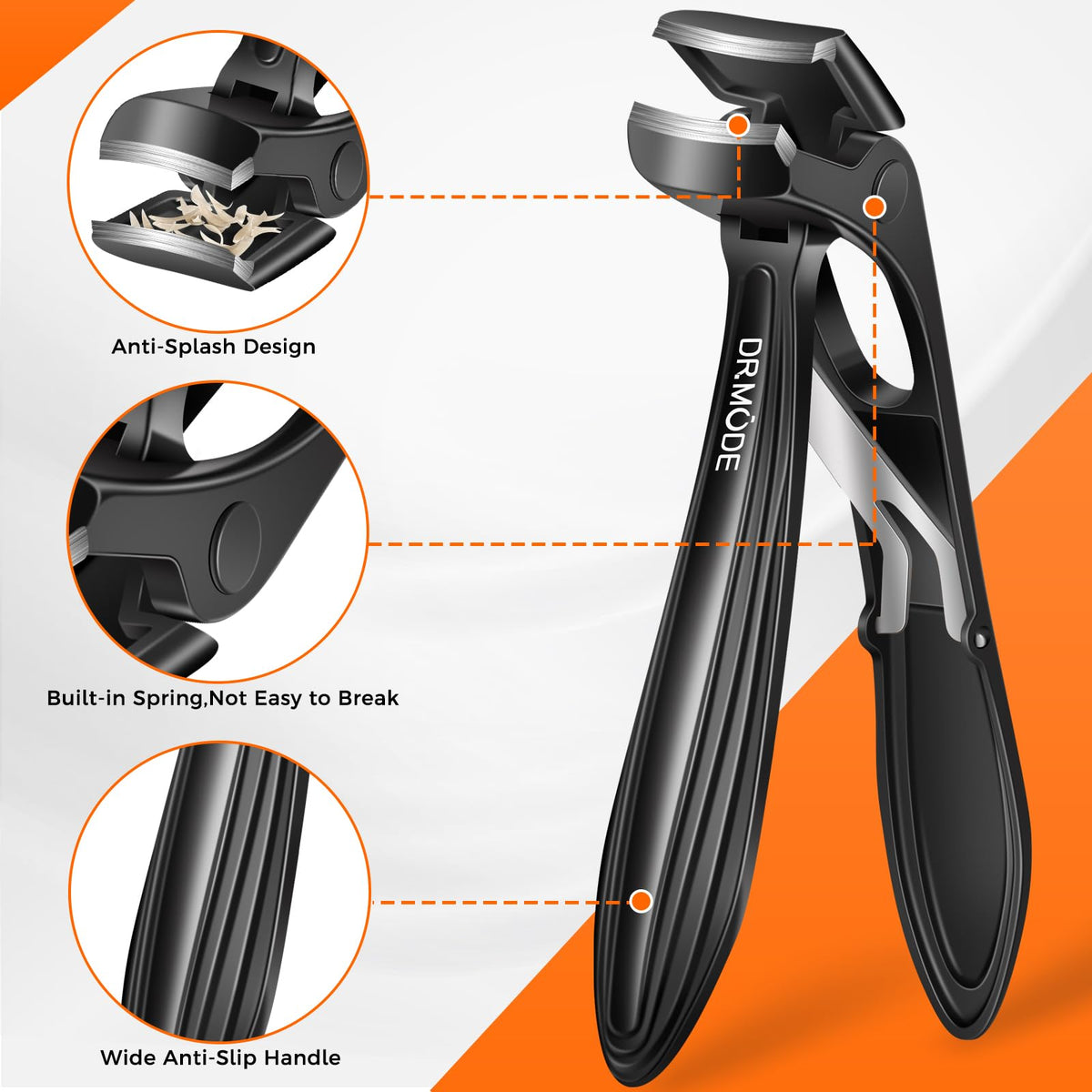 DRMODE angled head and long handle improving visibility and reach