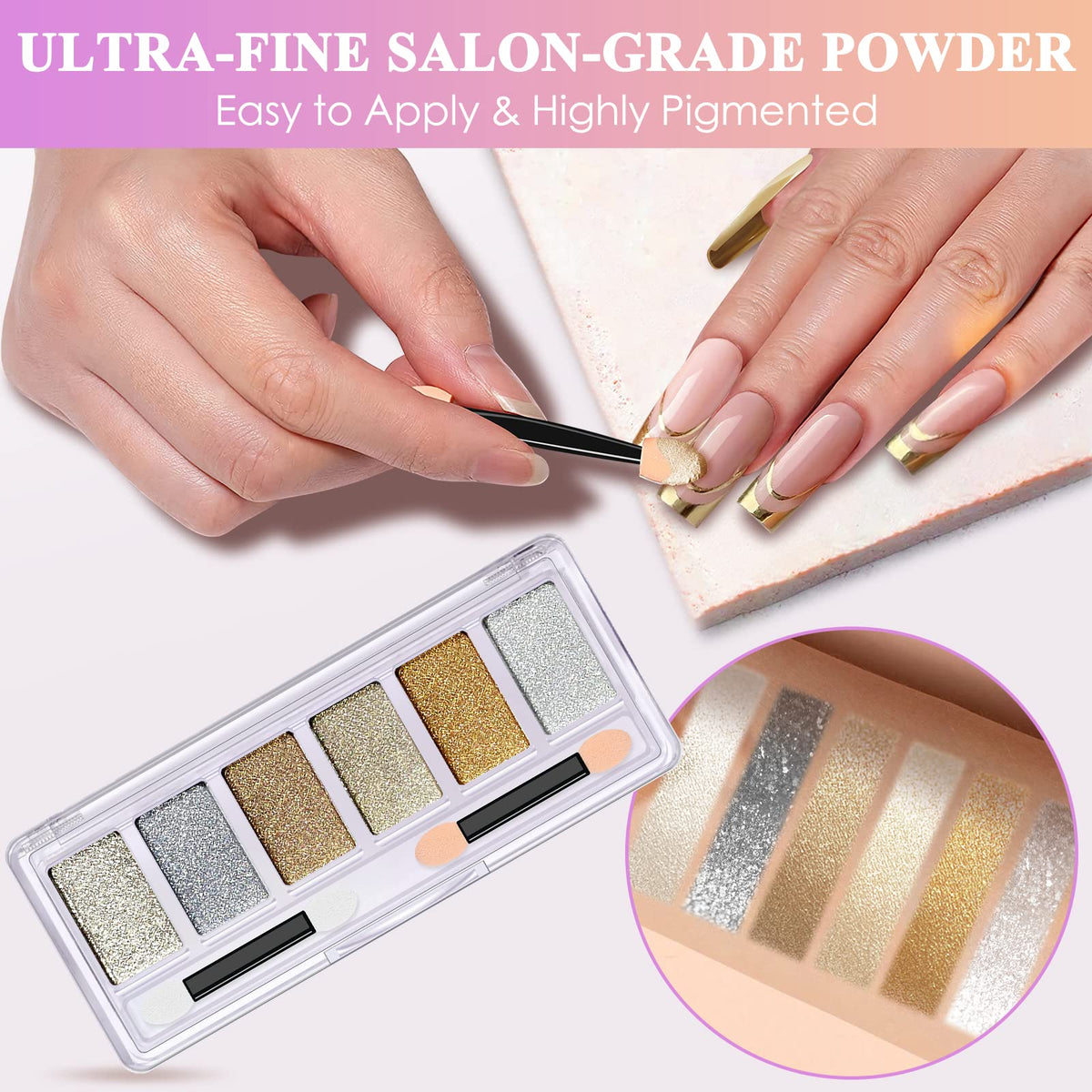DRMODE included applicator sticks and six pressed pans for mess-free application