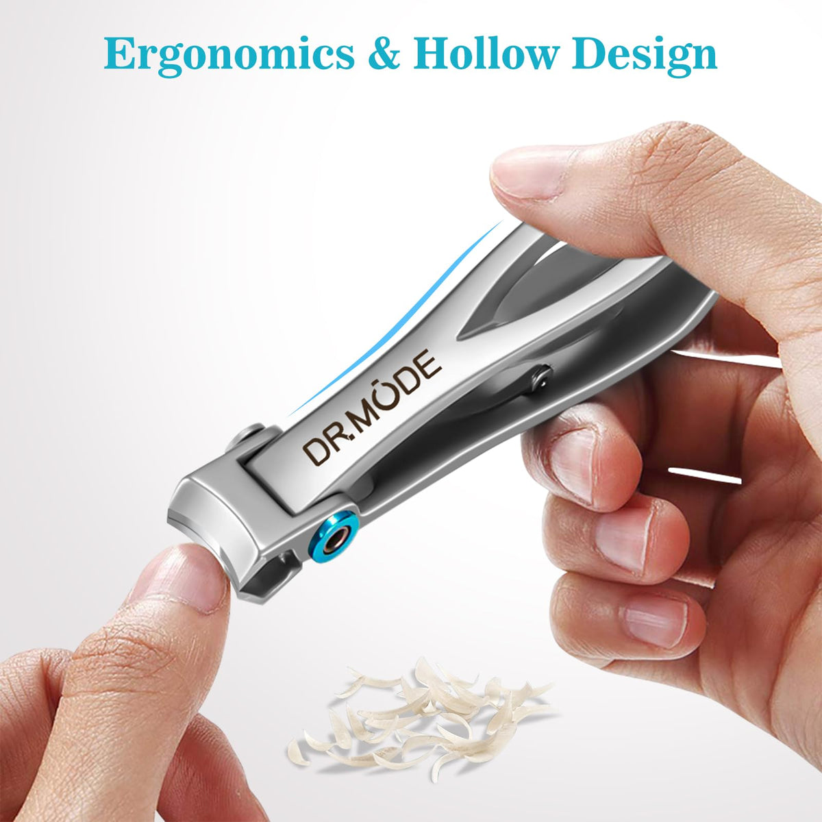 DRMODE clippers with included nail file and stainless steel storage box for neat organization