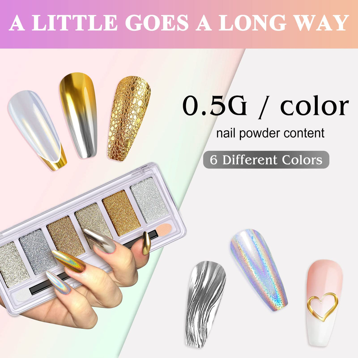 DRMODE French manicure using light gold chrome for precision metallic tips