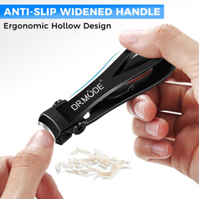 DRMODE held in hand for scale showing ergonomic size and leverage benefit