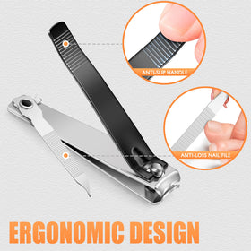 DRMODE clipper in hand cutting a fingernail for controlled precise trimming