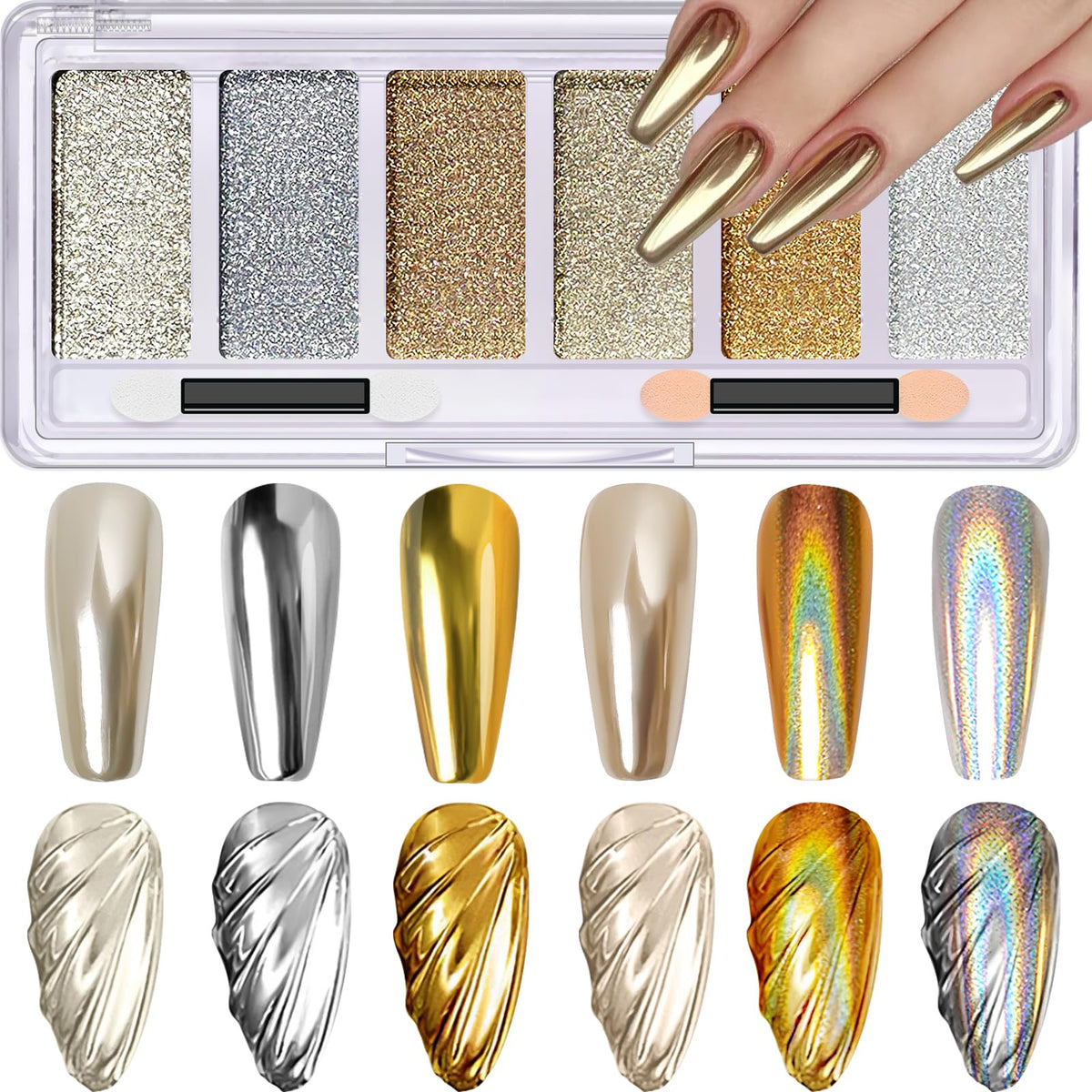DRMODE palette top view showing six chrome colors and compact layout for travel