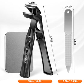 DRMODE clippers beside a hand to show scale and ergonomic length