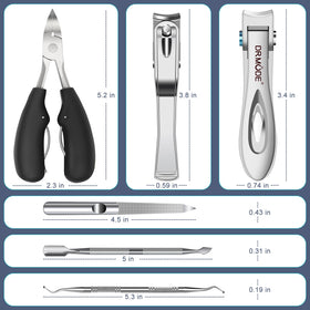 DRMODE clippers beside a finger for scale demonstrating large, professional size