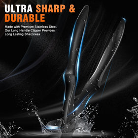 DRMODE size comparison with ruler showing scale and reach for hard-to-reach toes
