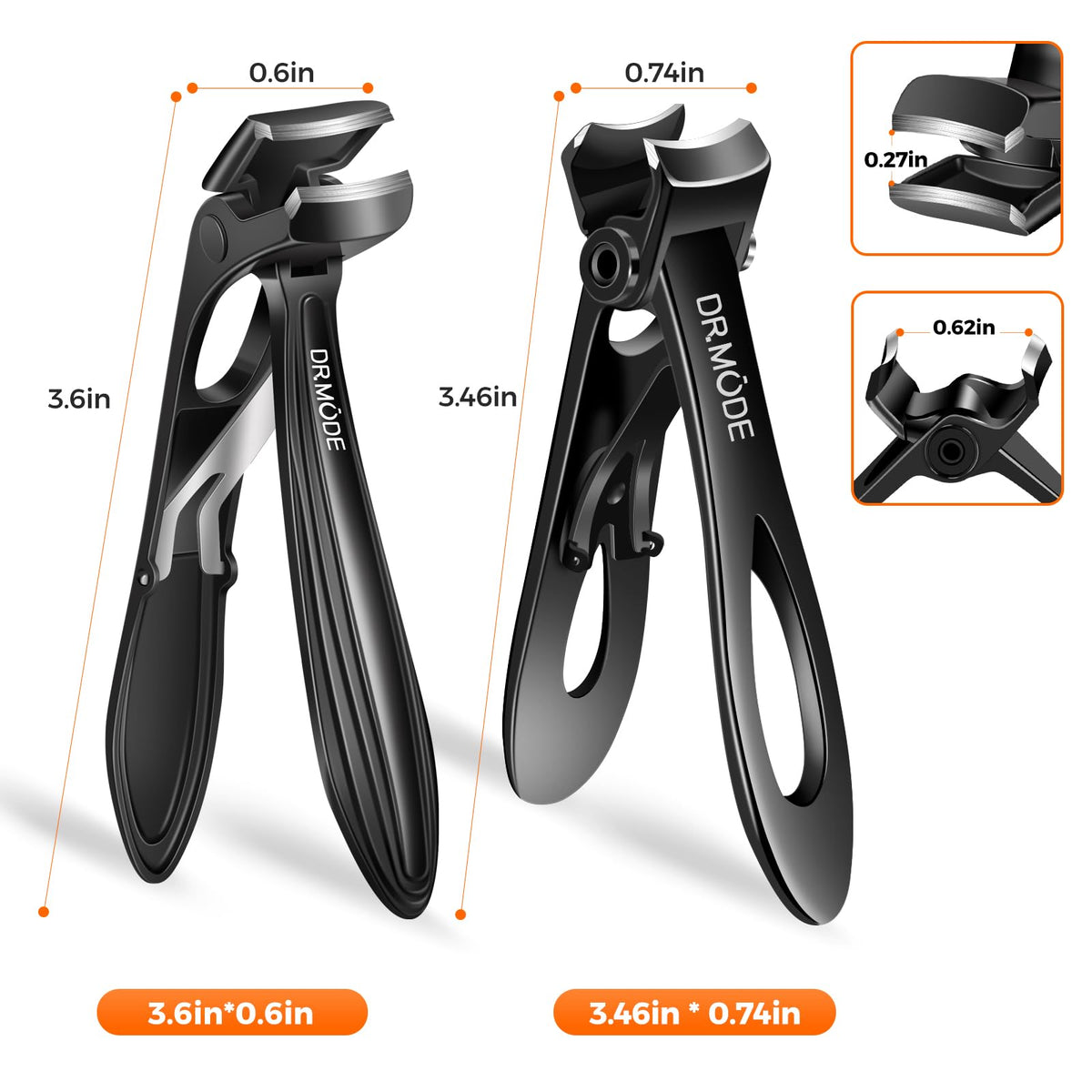 DRMODE demonstration trimming a toenail safely with angled clipper