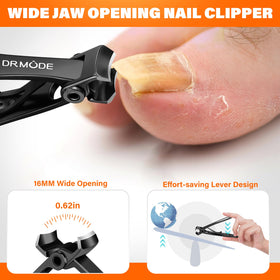 DRMODE detail of wide jaw opening demonstrating large capacity for thick nails benefit