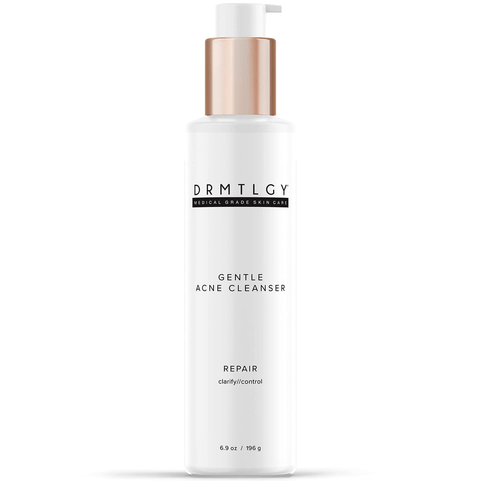 DRMTLGY cleanser front label showing product name and salicylic percentage benefit