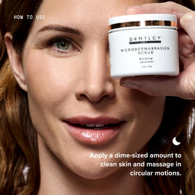 DRMTLGY before and after skin texture comparison showing refined results