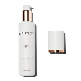 DRMTLGY bottle front view showing clear toner and label benefits