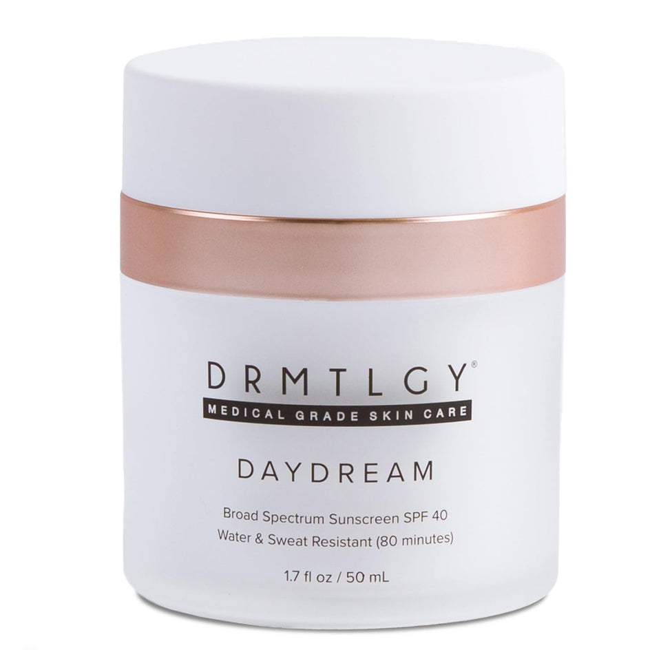 DRMTLGY front packaging showing SPF 40 and moisturizing benefits