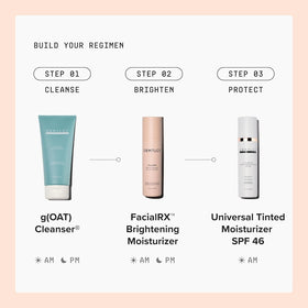 DRMTLGY cream spread on skin showing lightweight texture and dewy finish benefit
