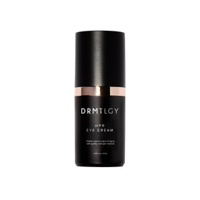DRMTLGY HPR eye cream front tube shows product and branding for effective eye renewal