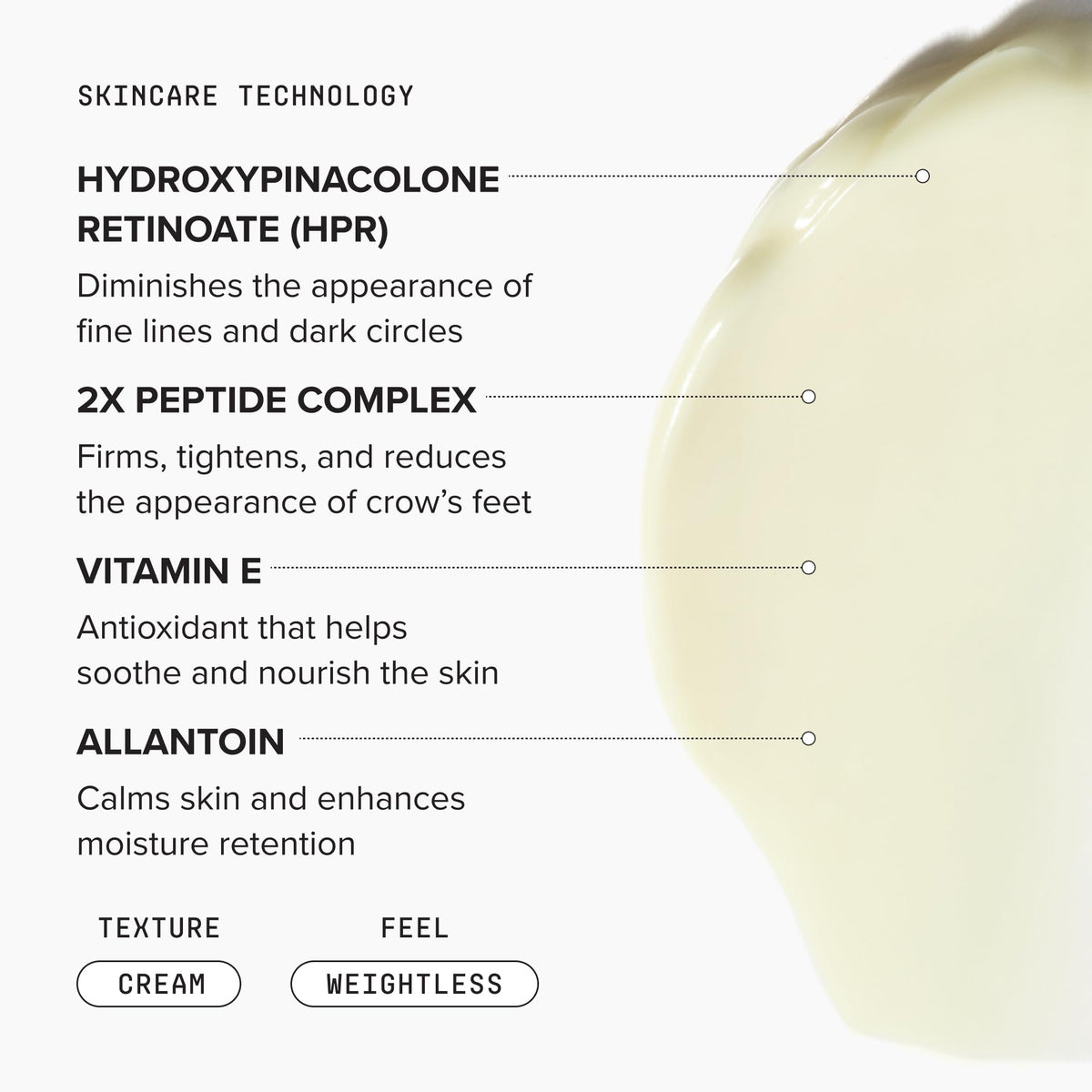DRMTLGY HPR eye cream size comparison beside coin to show travel-friendly volume