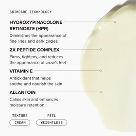 DRMTLGY HPR eye cream size comparison beside coin to show travel-friendly volume