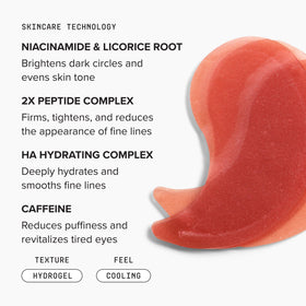 DRMTLGY ingredients flat lay with caffeine and niacinamide showing brightening benefit