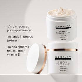 DRMTLGY mask being applied to face demonstrating easy at-home spa treatment benefit