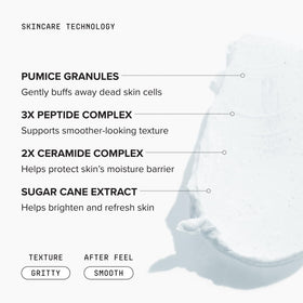 DRMTLGY label and dispenser detail highlighting clean formula and benefits