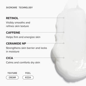 DRMTLGY lotion texture close-up showing creamy absorbent finish