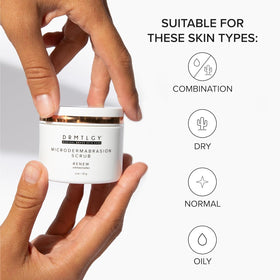 DRMTLGY 2 oz tube in a hand to show size and travel-friendly convenience