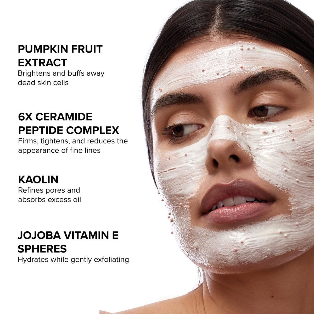 DRMTLGY model relaxing with mask in a spa-like setting showing calming ritual benefit