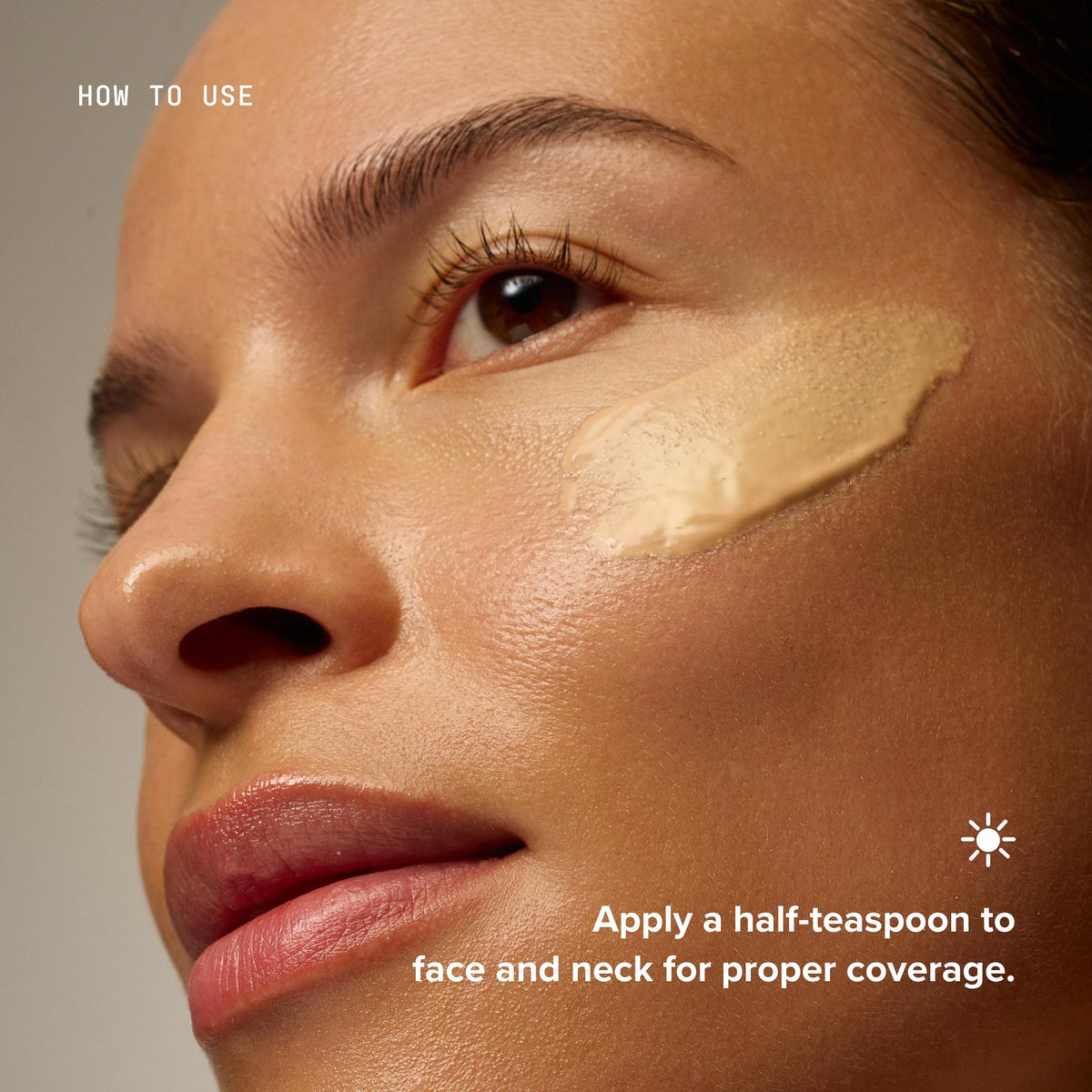 DRMTLGY closeup of SPF 46 mineral sunscreen label for sun protection