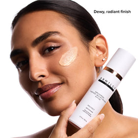 DRMTLGY three tint swatches on skin showing natural coverage options