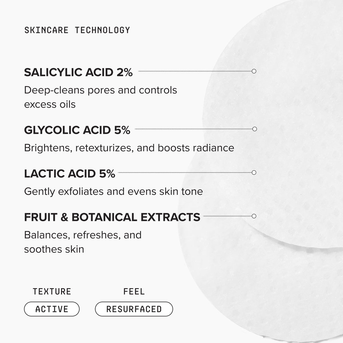 DRMTLGY pad being applied to face to clear pores and smooth skin