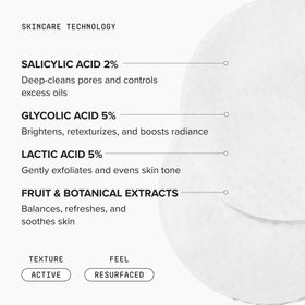 DRMTLGY pad being applied to face to clear pores and smooth skin