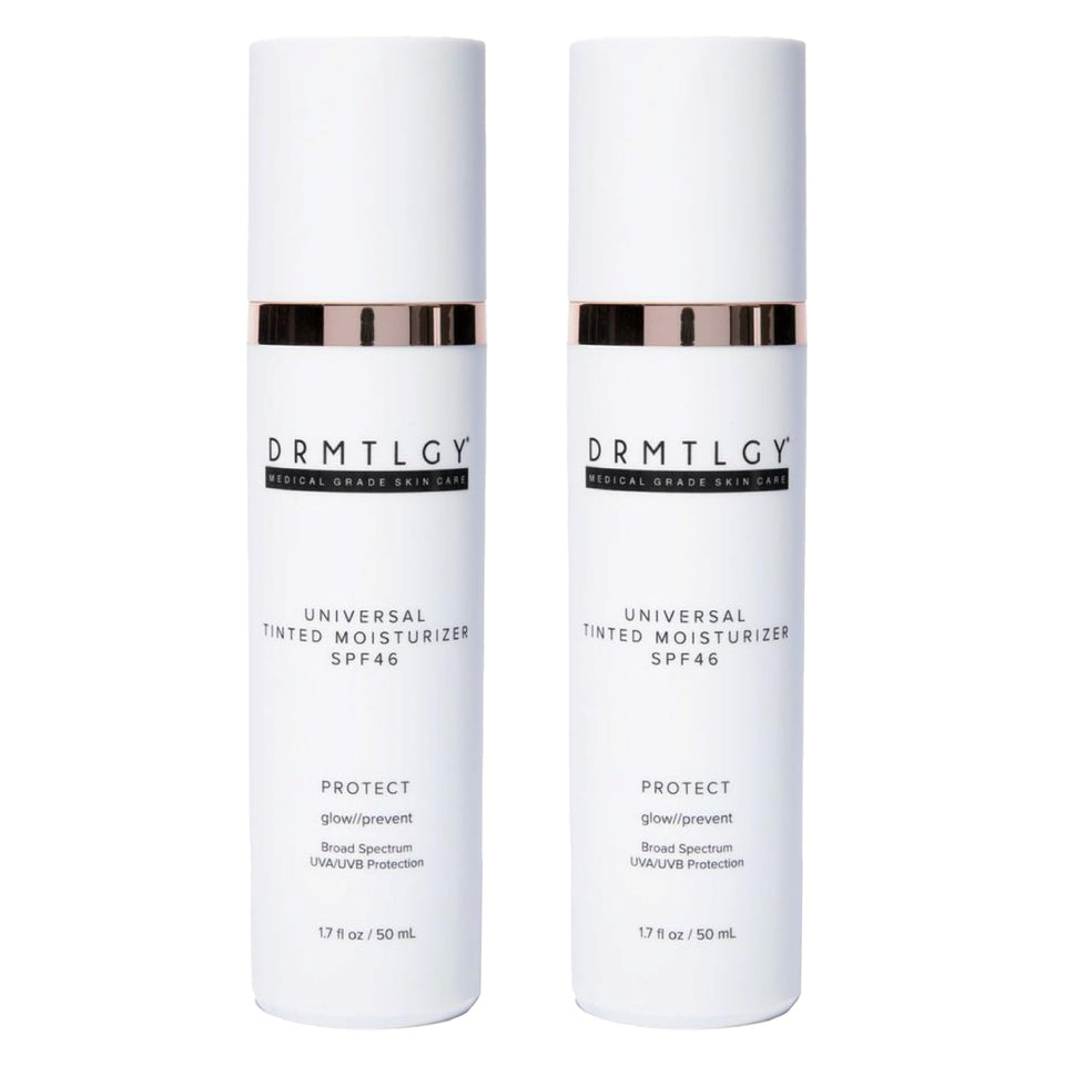 DRMTLGY front packaging showing two 1.7 oz tubes and pack benefit