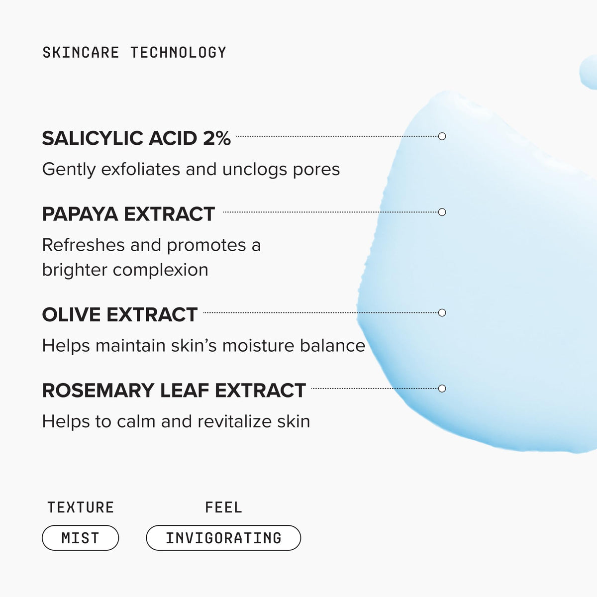 DRMTLGY toner on cotton pad showing easy application and pore cleansing