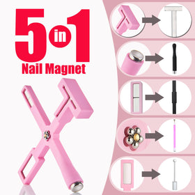 Dr.nail 5-in-1 magnet heads close-up showing interchangeable shapes for varied effects
