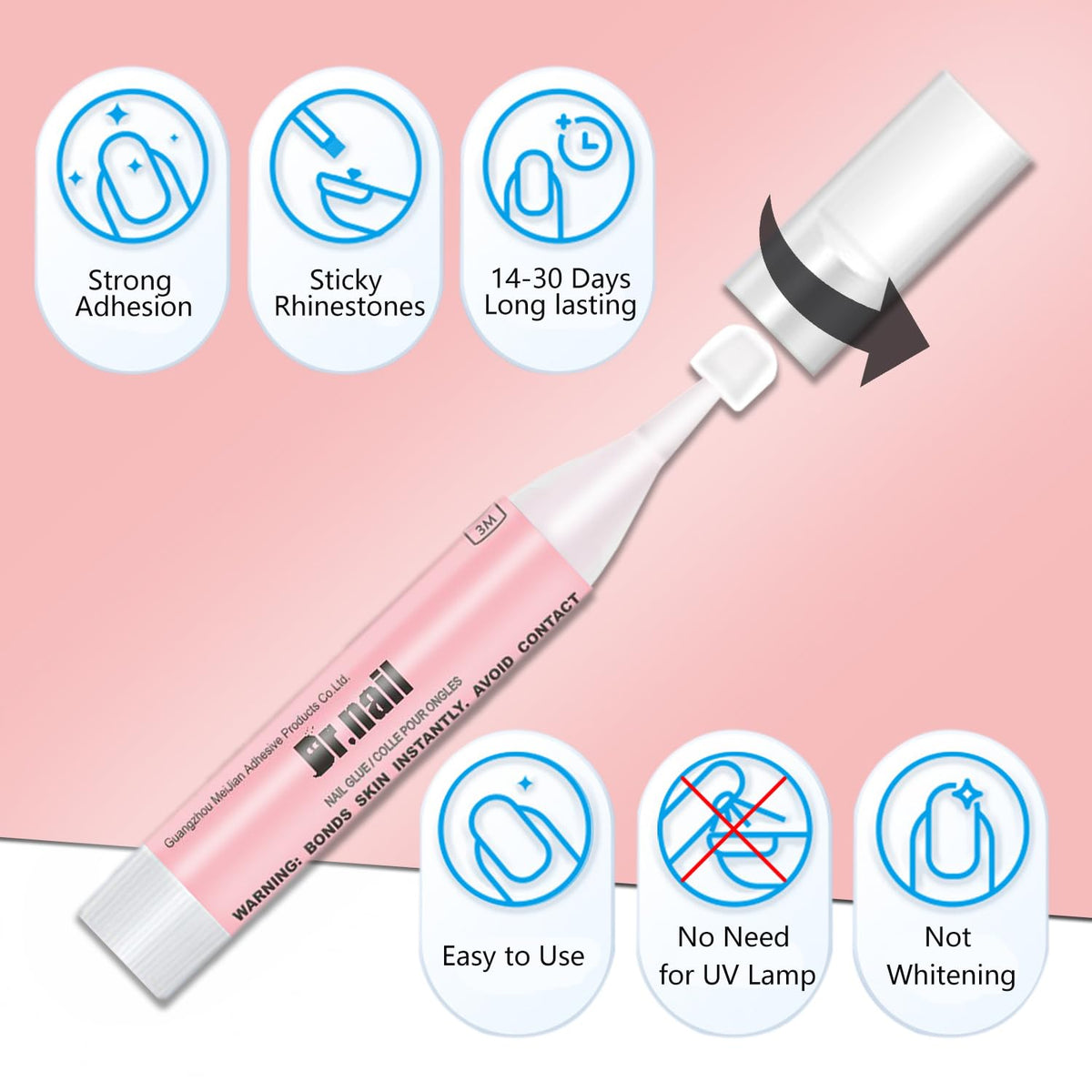 Dr.nail tubes in a small travel bag highlighting portability and convenience