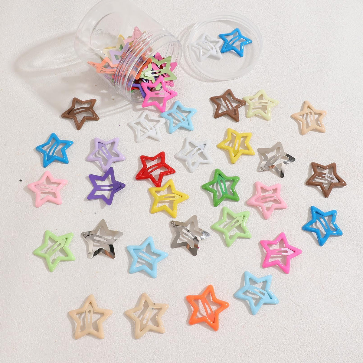 Drnytunk star clips styled on model side braid adding playful flair