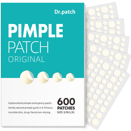 Dr.patch front packaging showing 600 hydrocolloid patches for value and convenience
